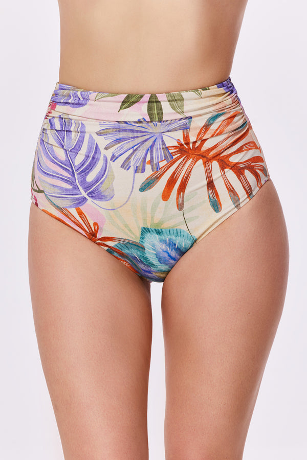 Gottex Cherry Blossom Shirred High Waist Swim Bottom