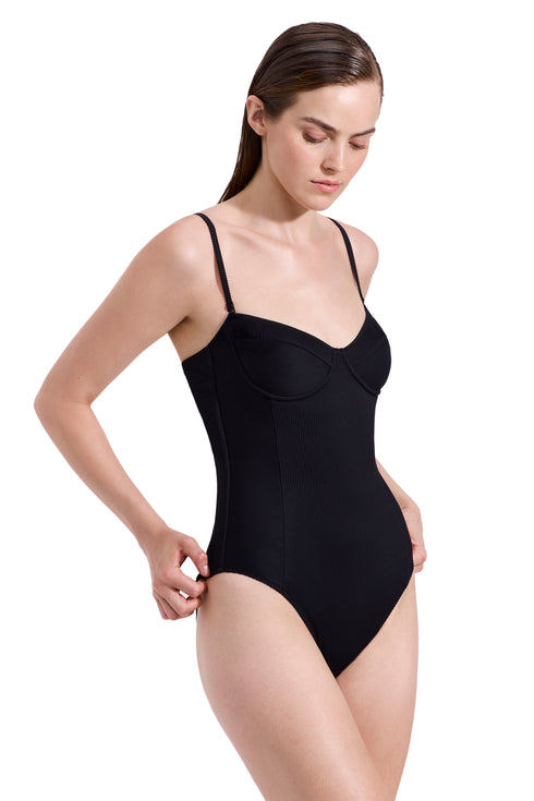 Gottex Luma Emanuelle Textured Underwire Bandeau One Piece