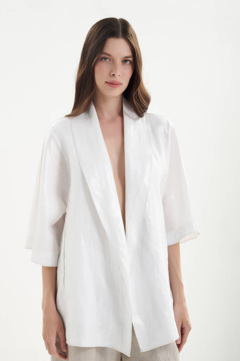 Shan Lina Linen jacket with 3/4 sleeves