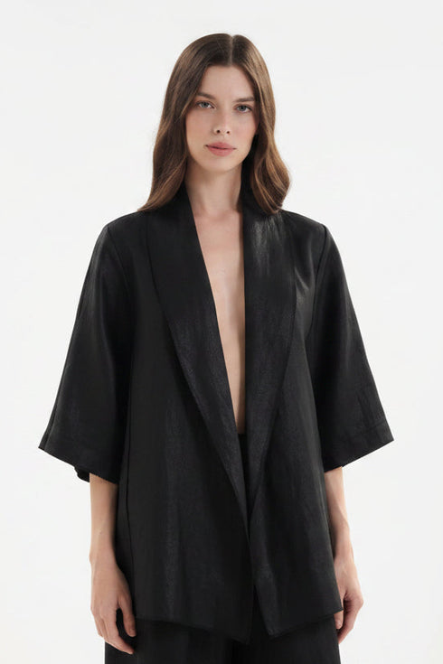 Shan Lina Linen jacket with 3/4 sleeves