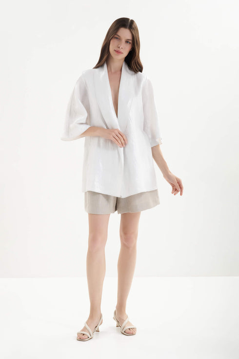 Shan Lina Linen jacket with 3/4 sleeves
