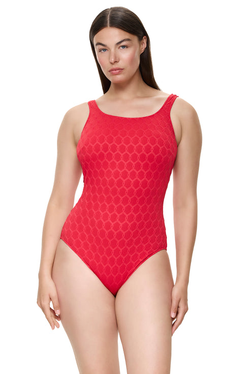 Gottex Chained Reaction Textured Post Mastectomy High Neck One Piece