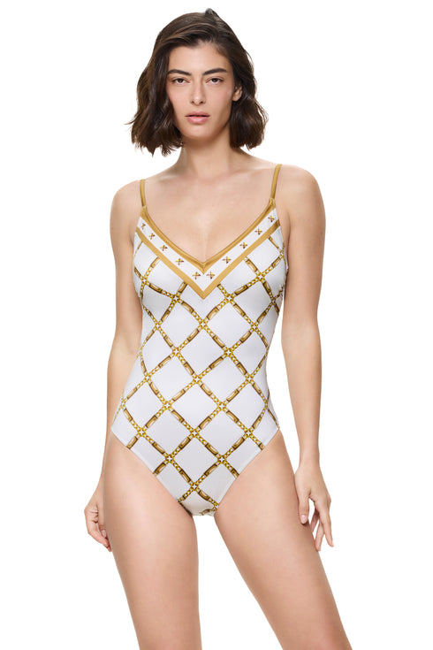 Gottex Deco Riviera V-Neck One Piece