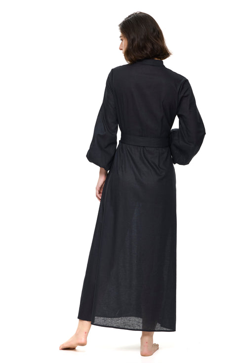 Gottex Modern Muse Belted Button Up Linen Dress