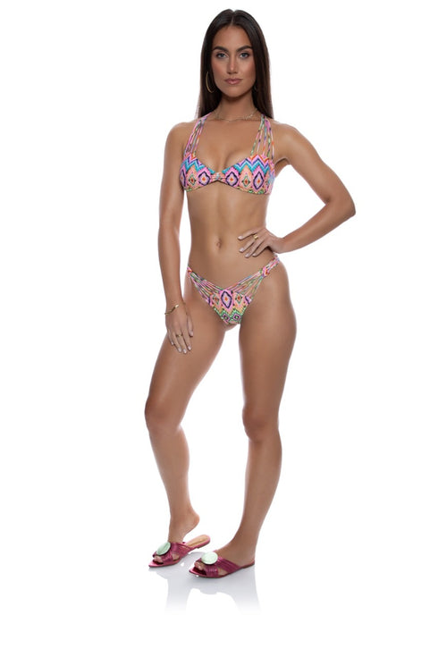 Luli Fama Miami Sorbet Strappy Bandeau Top