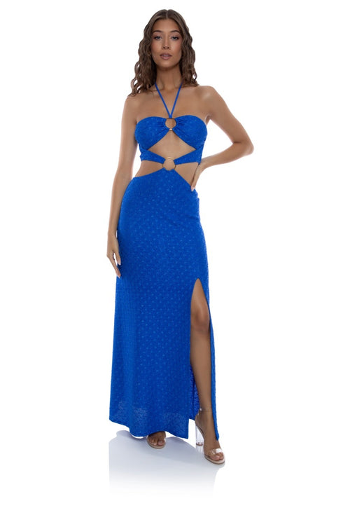 Luli Fama Brilla Double Loop Bandeau Long Dress