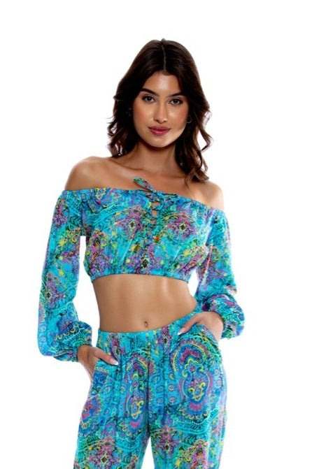 Luli Fama Ocean Breeze Crop Top