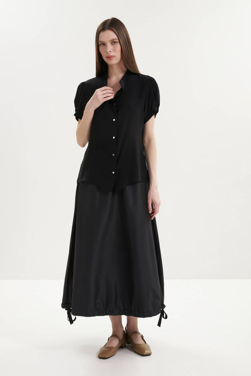 Shan Céline Short-sleeved silk blouse