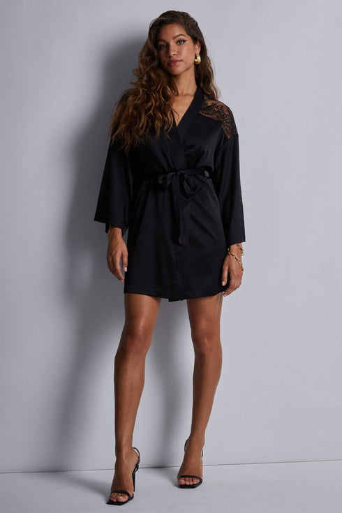 Aubade Midnight Whisper Silk kimono