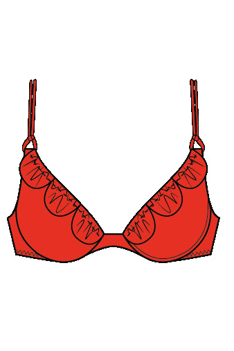 Shan Frederique Balconette Bikini Top With Petals Details