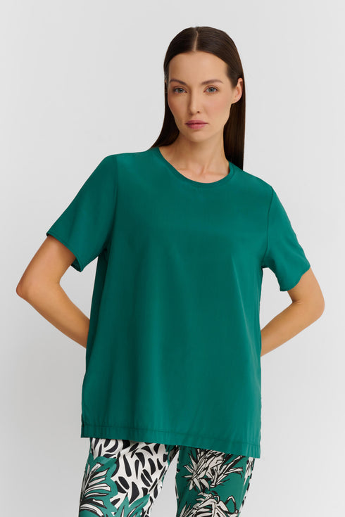 Shan Soie Short-Sleeve Silk T-Shirt