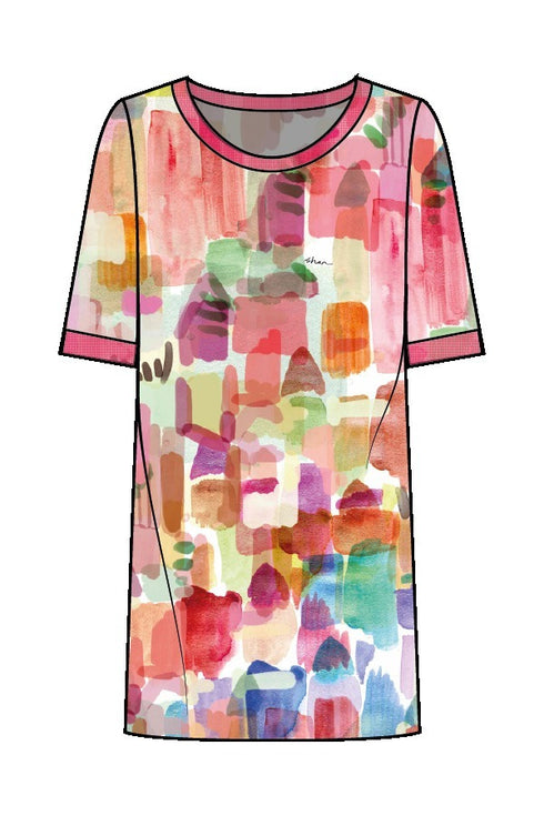 Shan Elisabeth Round-Neck Short Dress