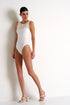Shan Charlie-Rose High-Neck One-Piece With Oval Cut-Outs
