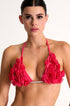 Shan Rose Triangle Bikini Top With Floral Design
