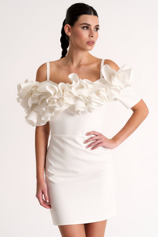 Shan Rose Off Shoulder One Of A Kind Hand-Made Dress