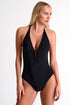 Classic Halter One-Piece Swimsuit - 42510-10-800 04 / 800 Caviar / 75% POLYAMIDE, 25% ELASTANE