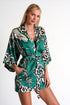 Short Silk Kimono Robe - 42511-85-951 02 / 951 Oasis / 95% SILK 5% ELASTANE