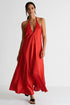 Shan Celine Halter Style Silk Maxi Dress
