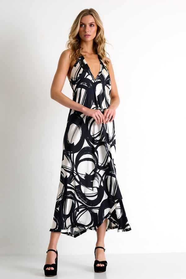 Shan Celine Halter Style Silk Maxi Dress - 42521-67-952