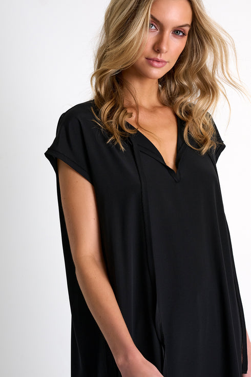 Shan Céline Silk dress with boat neckline