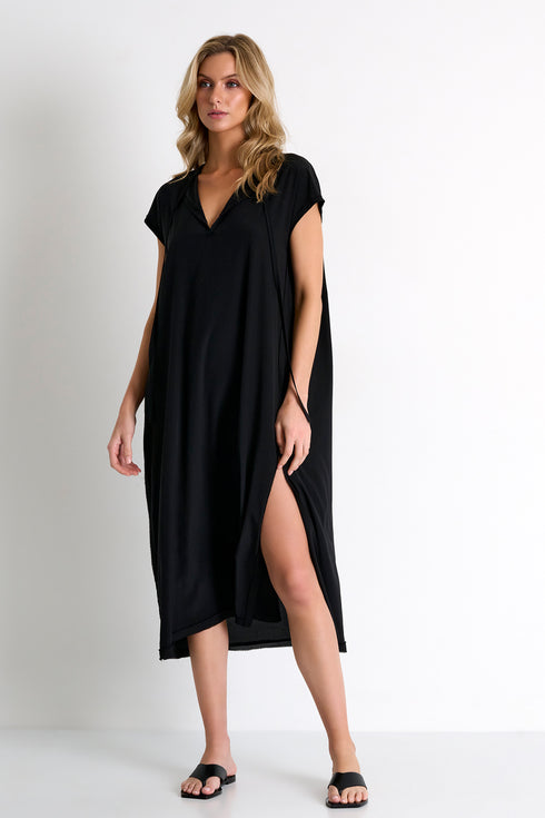 Shan Céline Silk dress with boat neckline
