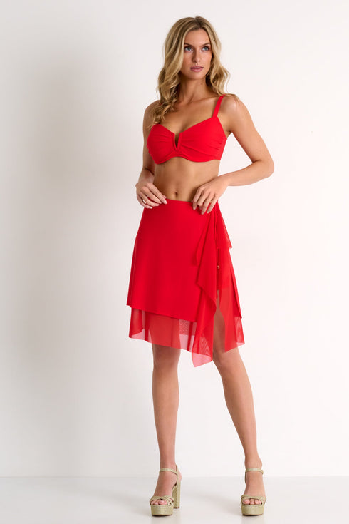 Shan Elisabeth Ruffle Mesh Wrap Pareo Skirt - 42530-46-300