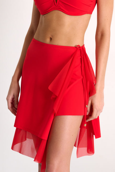 Shan Elisabeth Ruffle Mesh Wrap Pareo Skirt - 42530-46-300