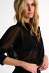 Shan Mia Cropped long-sleeve mesh shirt