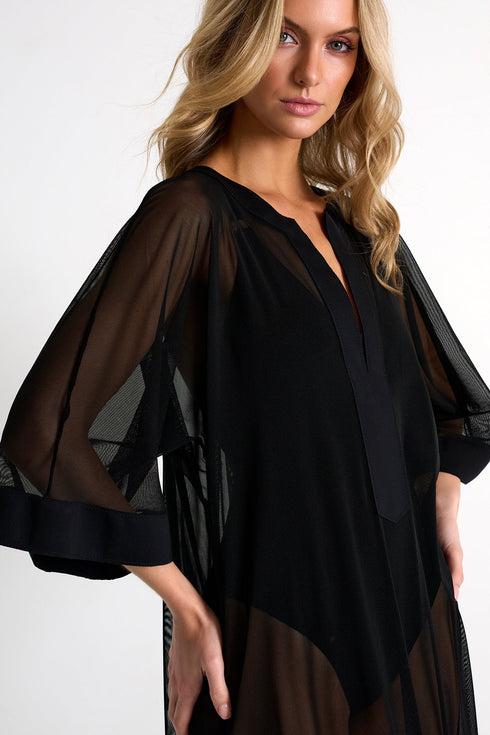 Mesh Maxi Dress With Mosaic Cutouts 02 / 800 Black