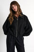 Linen Puffer Jacket 02 / 800 Black