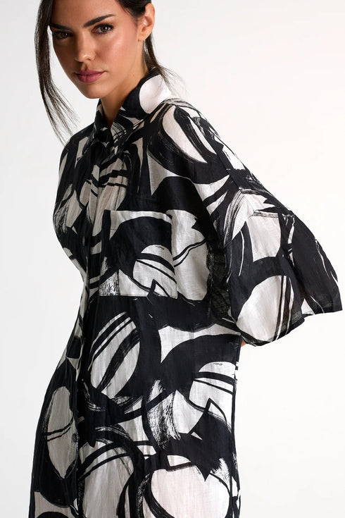 Shan Lina Linen Shirt Dress