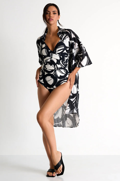 Shan Lina Linen Shirt Dress