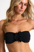 Bandeau Bikini Top With Petals Details 04 / 800 Black