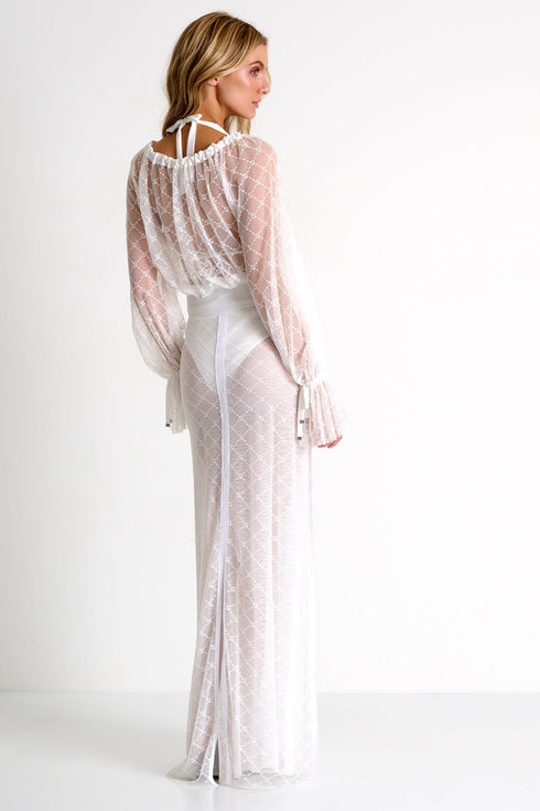 Long Skirt In Signature Mesh 02 / 020 Cream