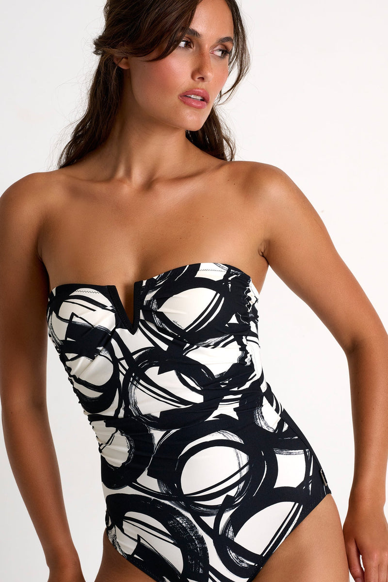 LEONARD Cancan material Boat neck floral pattern one piece 0130220 black green white 40 main image 0