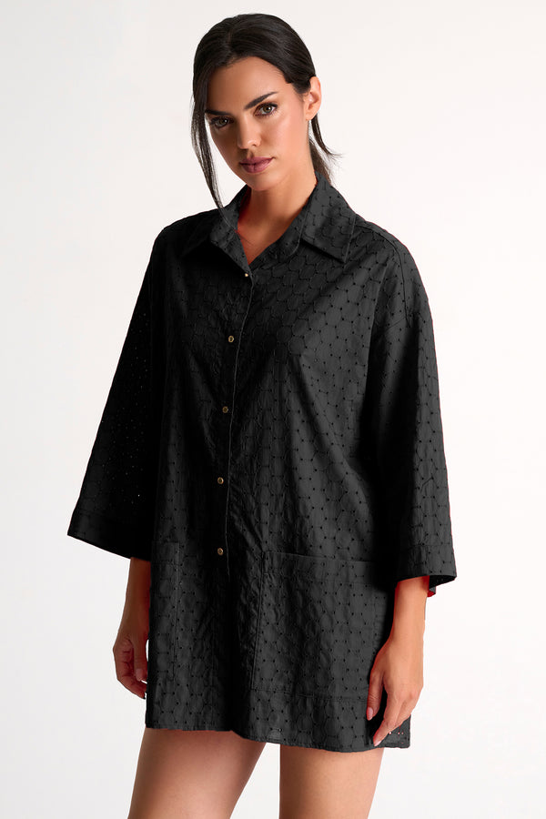 Shan Clara Embroidered Oversized Shirt