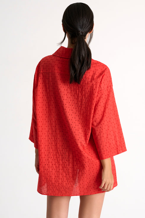 Shan Clara Embroidered Oversized Shirt
