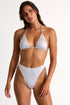 Shan Glitter Chrome-effect triangle bikini top