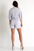 Shan Glitter Chrome effect shorts jumpsuit