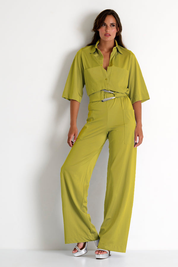 Shan Glitter Chrome effect jumpsuit