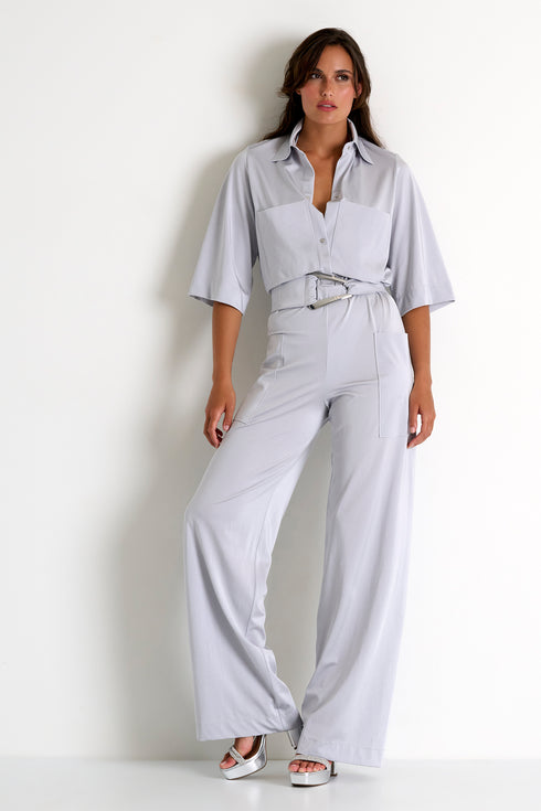 Shan Glitter Chrome effect jumpsuit