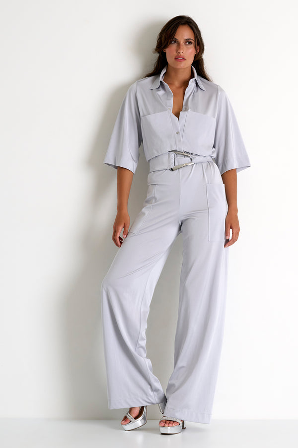 Shan Glitter Chrome effect jumpsuit