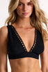 Comfortable Triangle Bikini Top With Mosaic Cutouts 04 / 800 Black