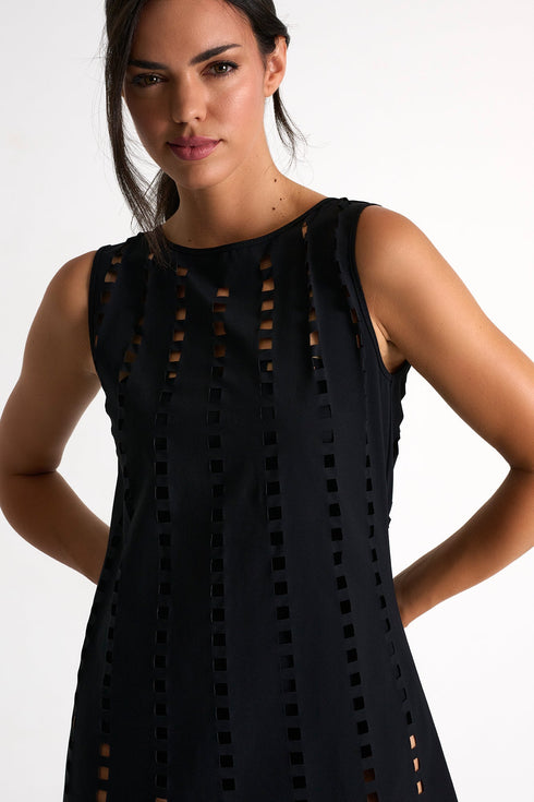 Swim Dress With Mosaic Cutouts 02 / 800 Black