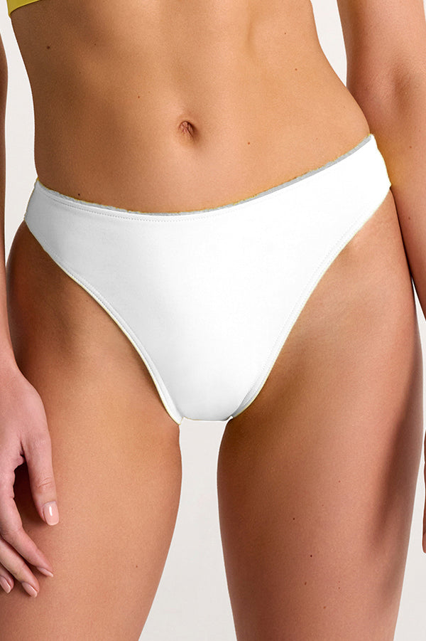 Shan Charlie Brazilian Bikini Bottom With Frayed Details