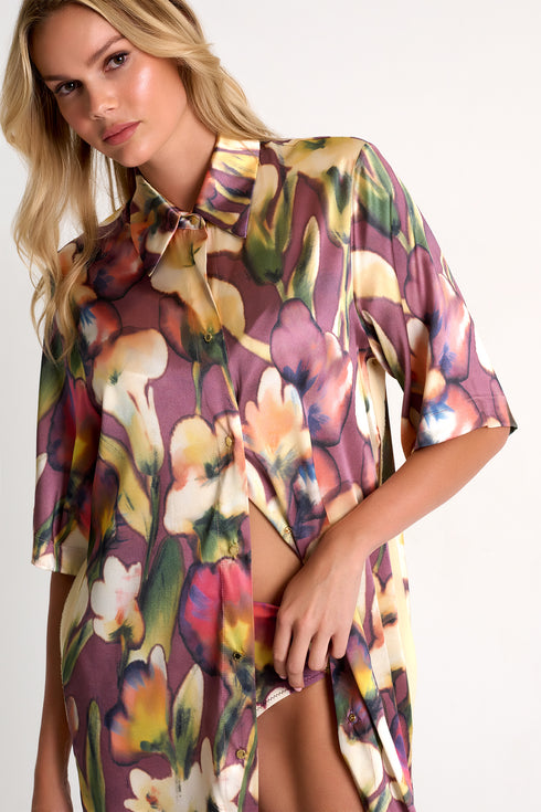 Shan Céline Long silk shirt
