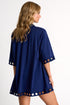 Shan Elisabeth Button-down Lycra swimsuit cover-up with round cutouts