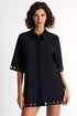 Shan Elisabeth Button-down Lycra swimsuit cover-up with round cutouts - 42630-85-800