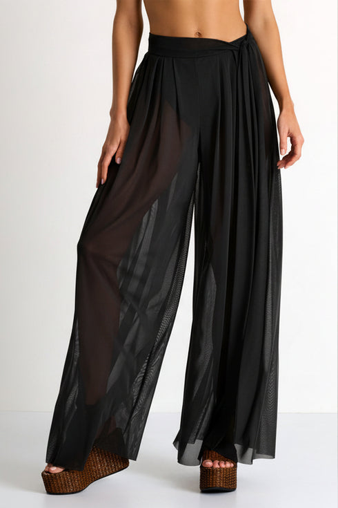 Shan Mia Mesh pants with a tie-knot detail