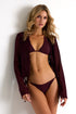 Shan Mia Cropped long-sleeve mesh shirt